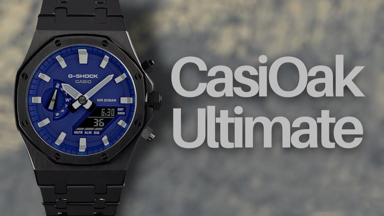 CasiOak Ultimate - Blue dial / White marker (BLACK Case)