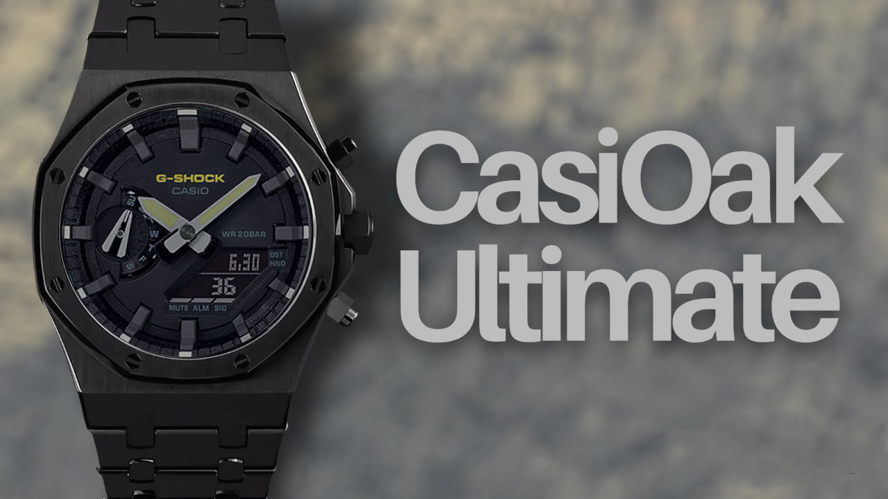 CasiOak Ultimate - Navy dial / gray marker (BLACK Case)